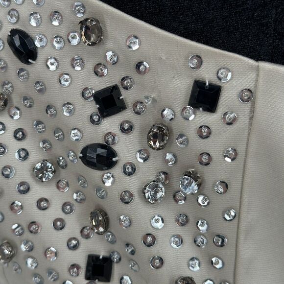 Tahari Womens Strapless Cocktail Dress Size 6 Rhinestones Sequins Party Glam - Picture 9 of 12